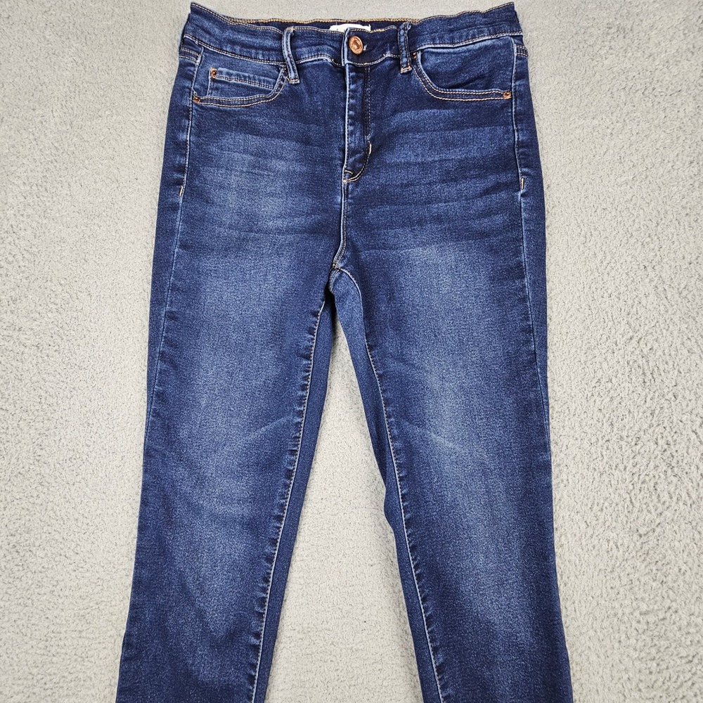 Nicole Miller SOHO Jeans Women 8 Blue High Rise Ankle Skinny Dark Wash Stretch